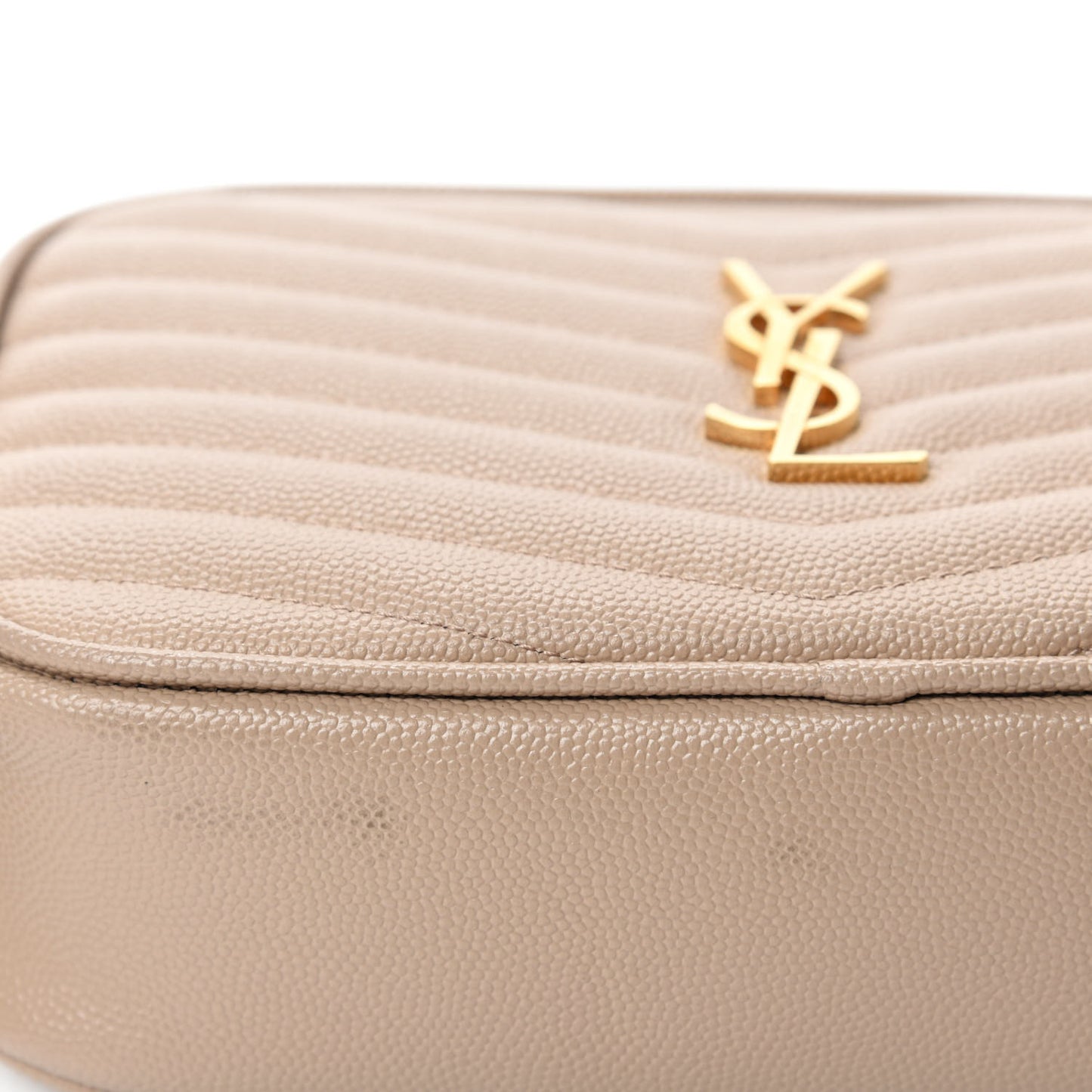 Grain De Poudre Matelasse Monogram Mini Lou Camera Bag Dark Beige