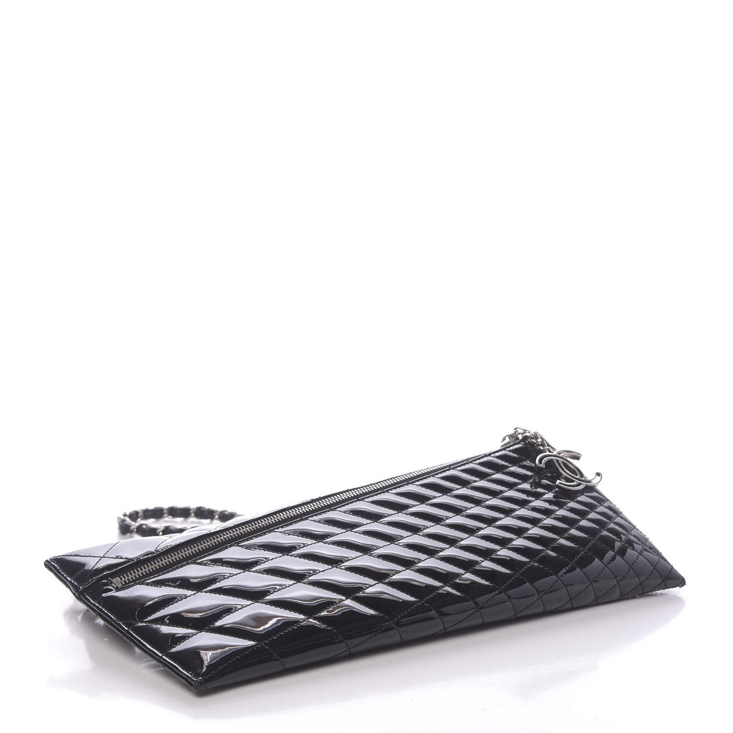 Chanel Patent Geometric Quilted Kaleidoscope Clutch Black 4 of 11