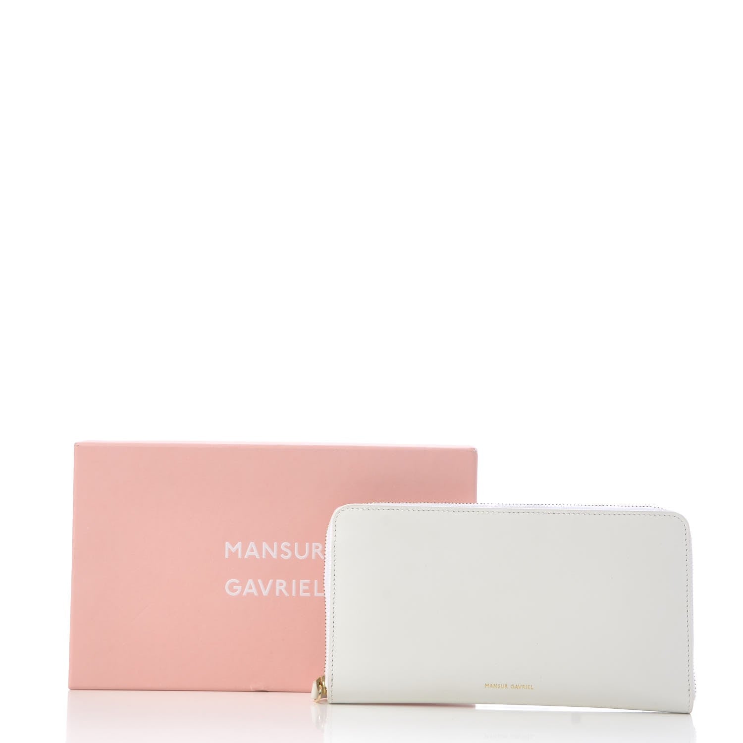 Mansur Gavriel Calfskin Continental Zip Wallet White 7 of 7