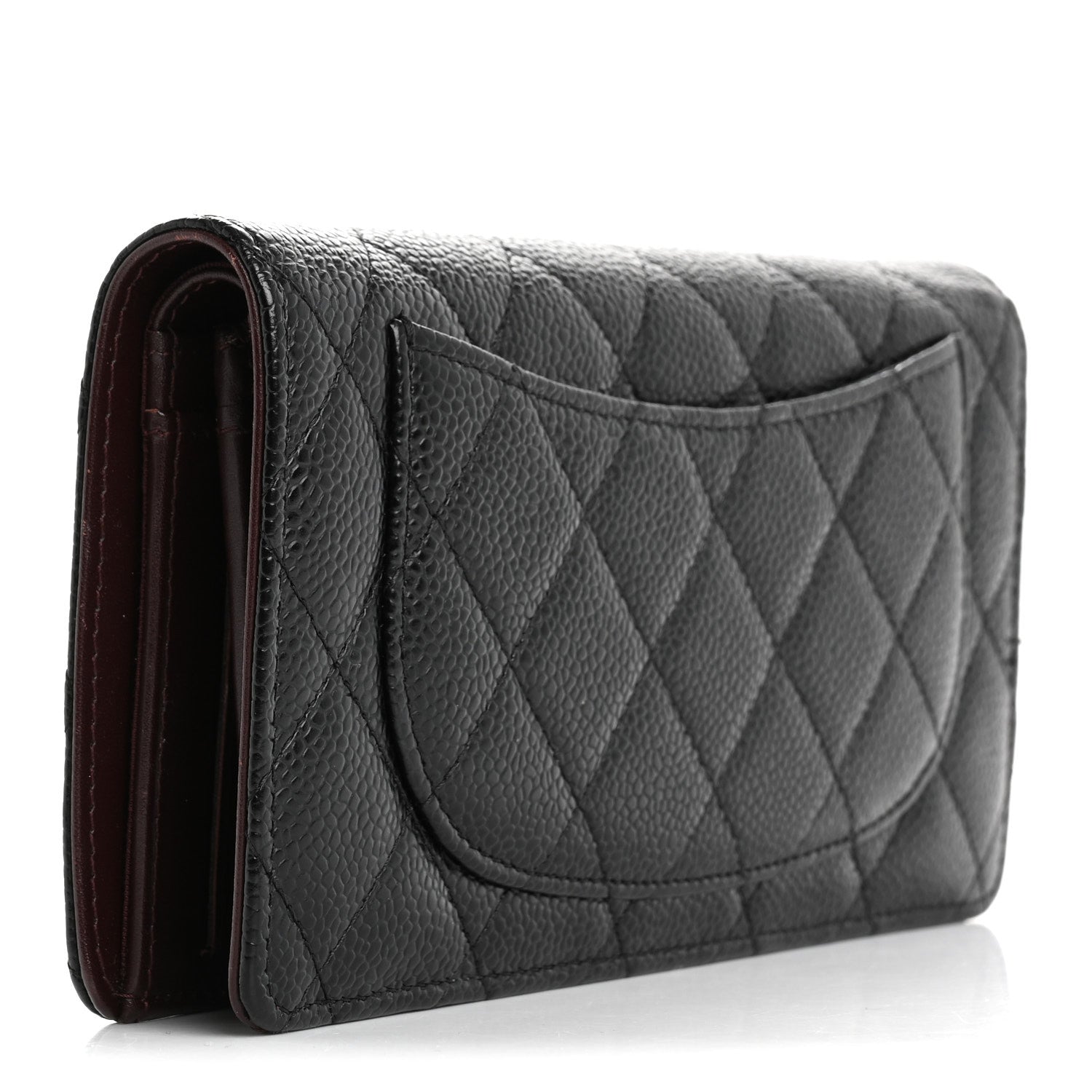 Chanel Caviar Quilted Yen Wallet Black 3 of 12