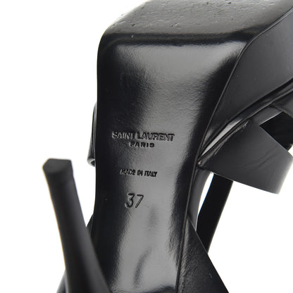 Saint Laurent Calfskin Tribute 75 Platform Sandals 37 Black 7 of 19