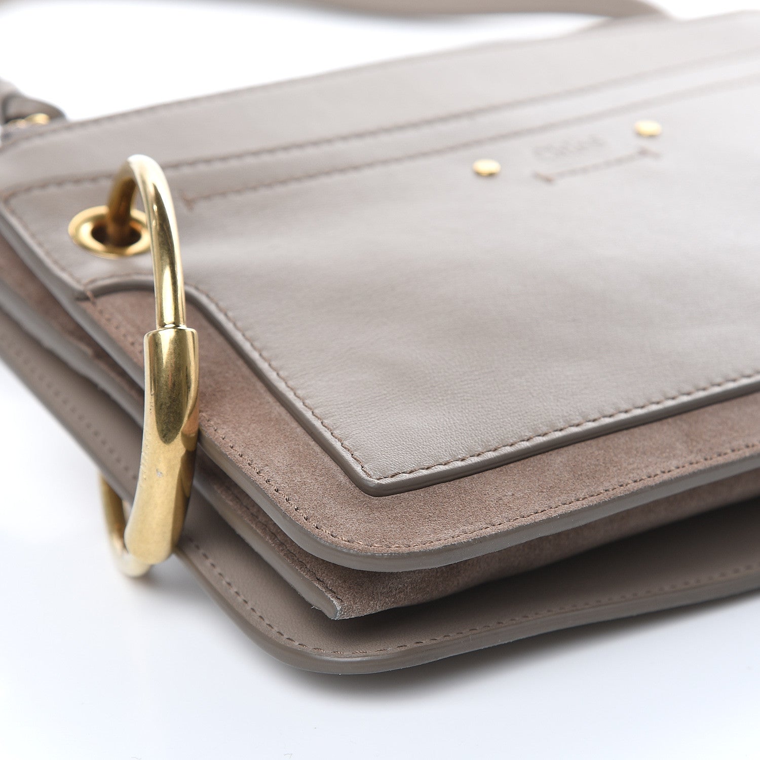 Chloe Calfskin Suede Mini Roy Bag Motty Grey 10 of 11