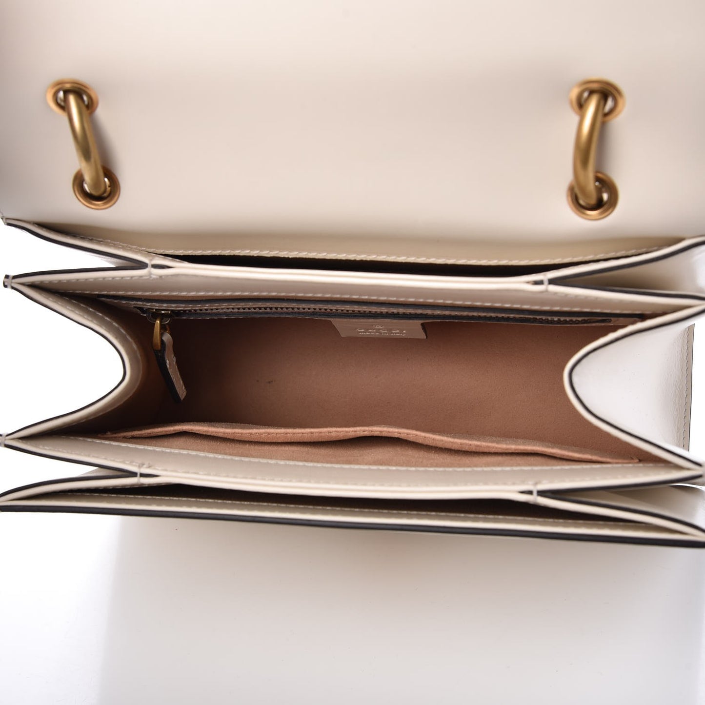 Calfskin Sylvie Web Small Queen Margaret Top Handle Bag White