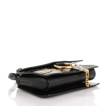 Chloe Suede Calfskin Studded Small Faye Shoulder Bag Black 4 of 7