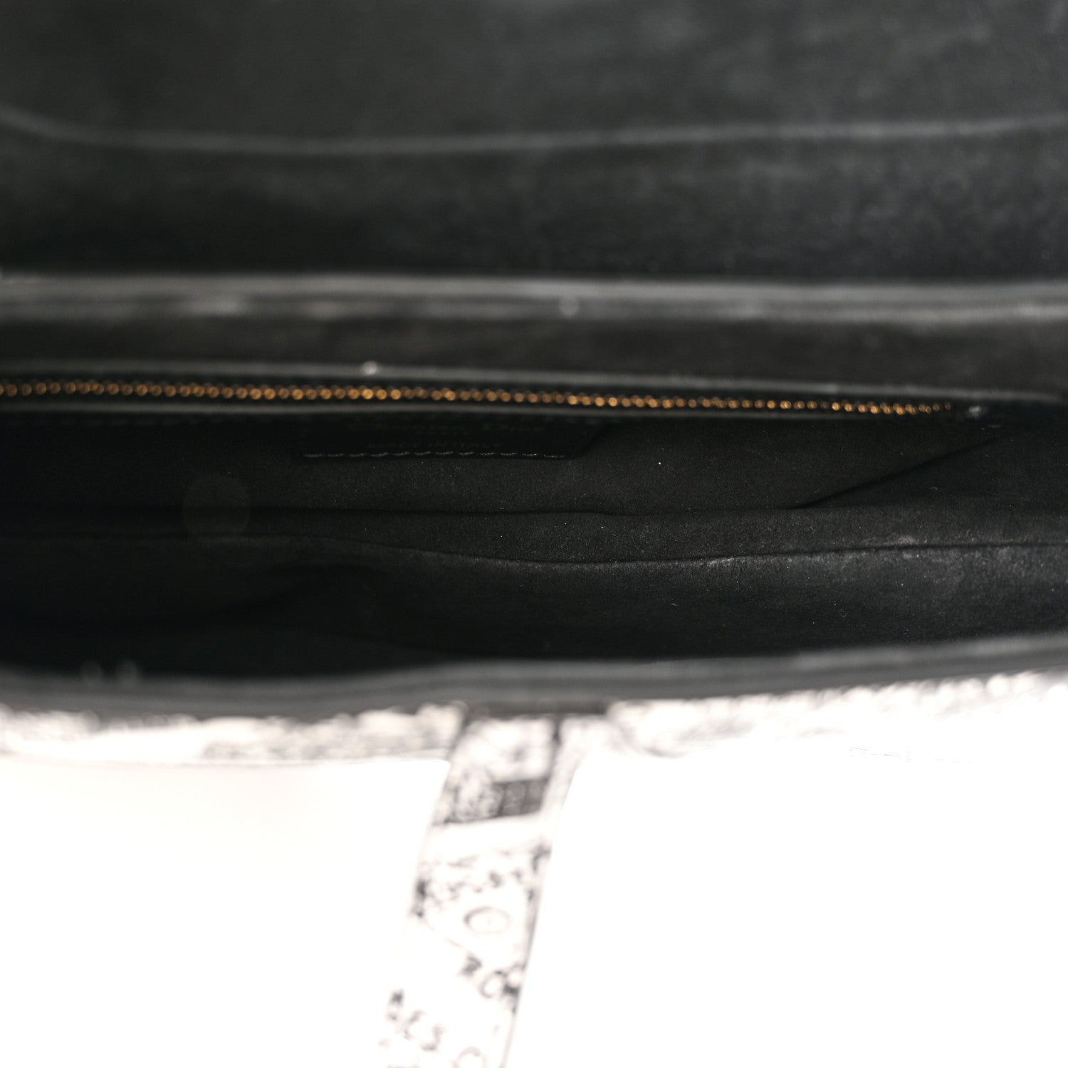 Christian Dior Calfskin Plan De Paris Printed Saddle Bag With Strap White Black 5 of 11