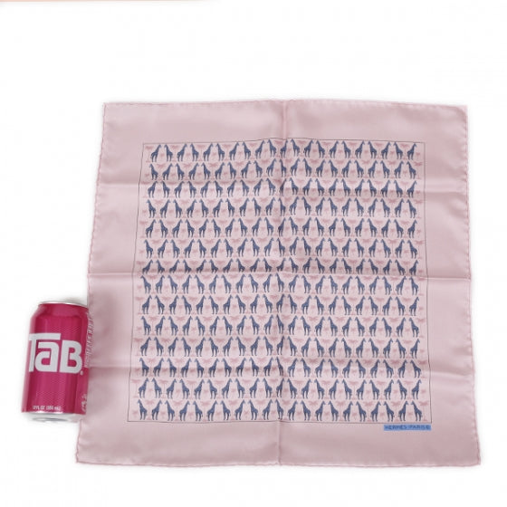 Silk Giraffes Pocket Square Scarf Pink