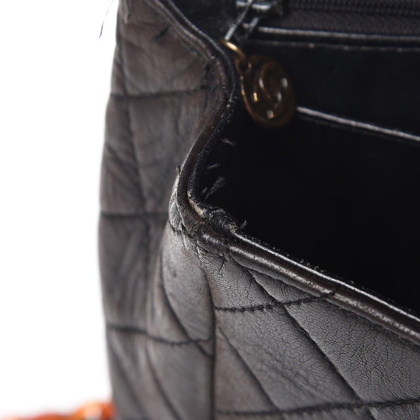 Lambskin Quilted Bekko Jumbo Single Flap Black
