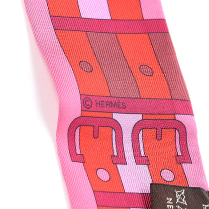 Hermes Silk Rocabar Twilly Rose Vif Bordeaux 4 of 5