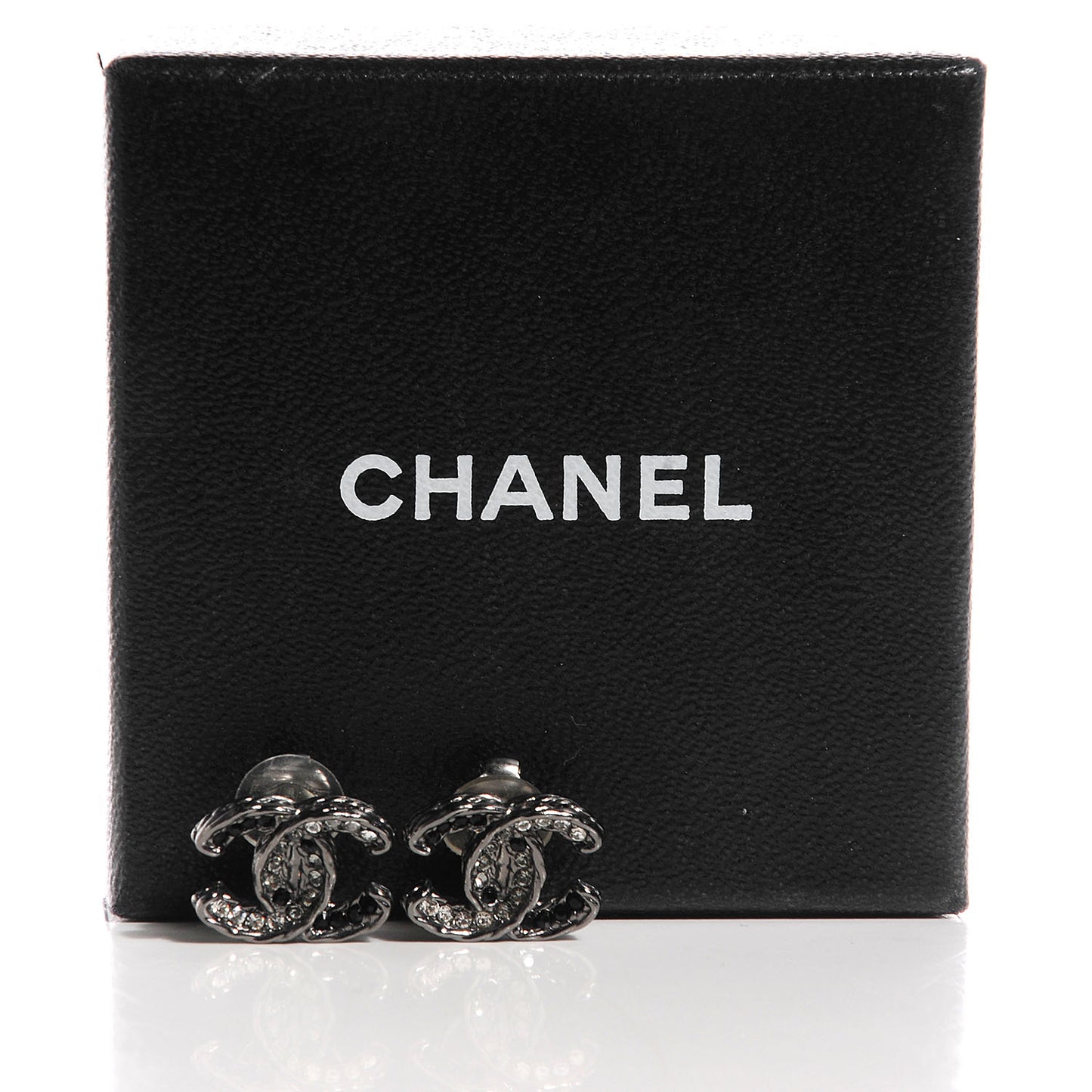 Ruthenium Crystal CC Clip On Earrings