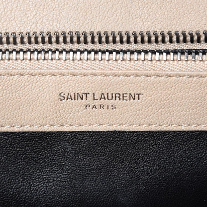 Saint Laurent Sheepskin Matelasse Chevron Monogram Large College Satchel Beige 6 of 11