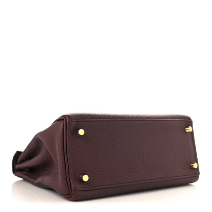 Hermes Togo Kelly Retourne 25 Bordeaux 4 of 11