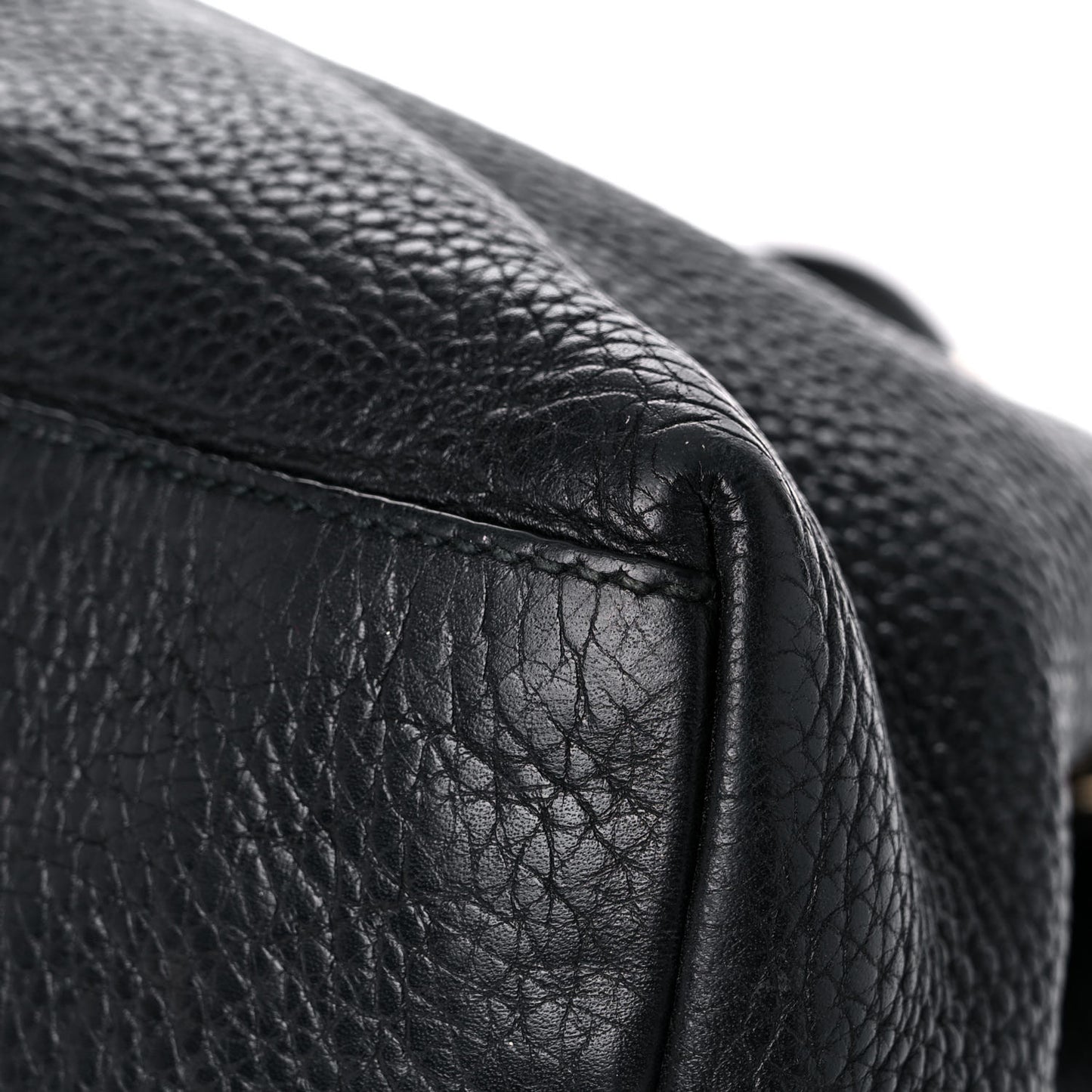 Pebbled Calfskin Medium Soho Chain Shoulder Bag Black