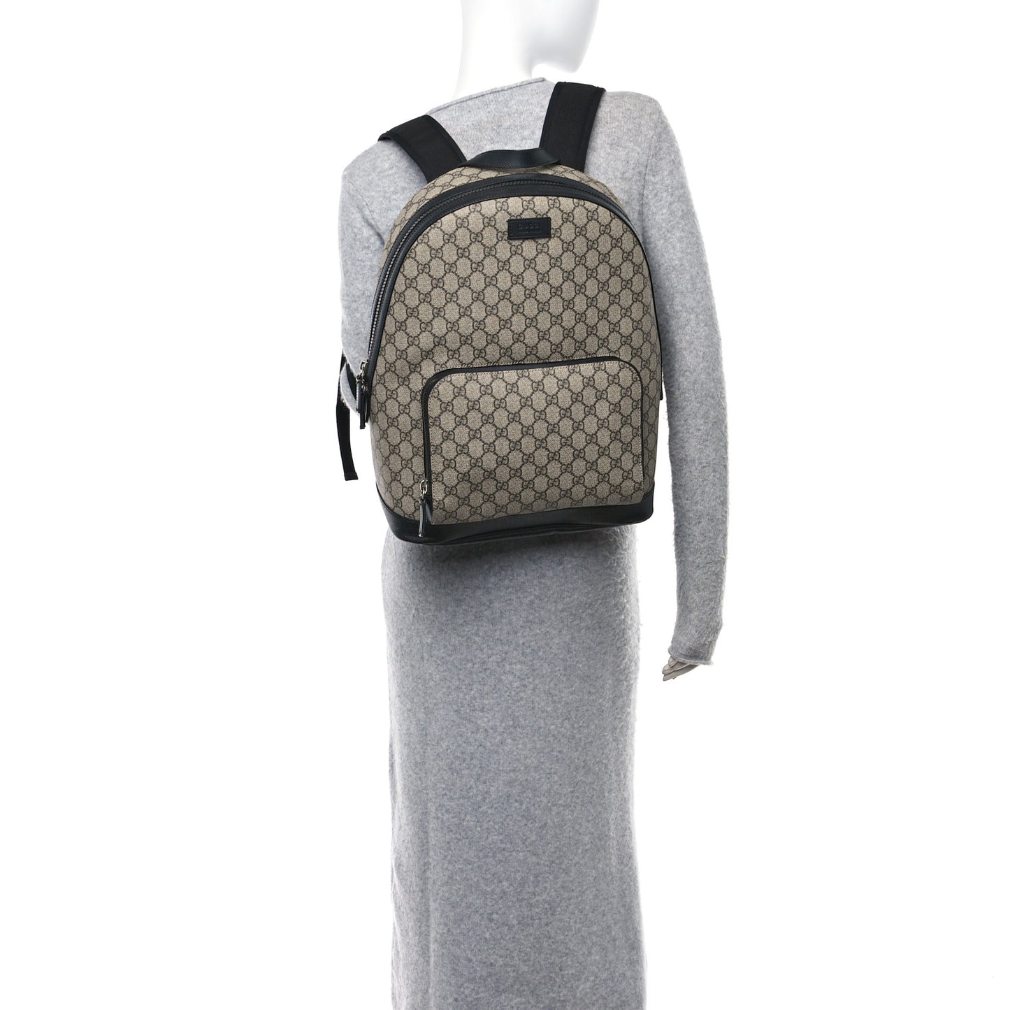 GG Supreme Monogram Medium Backpack Black