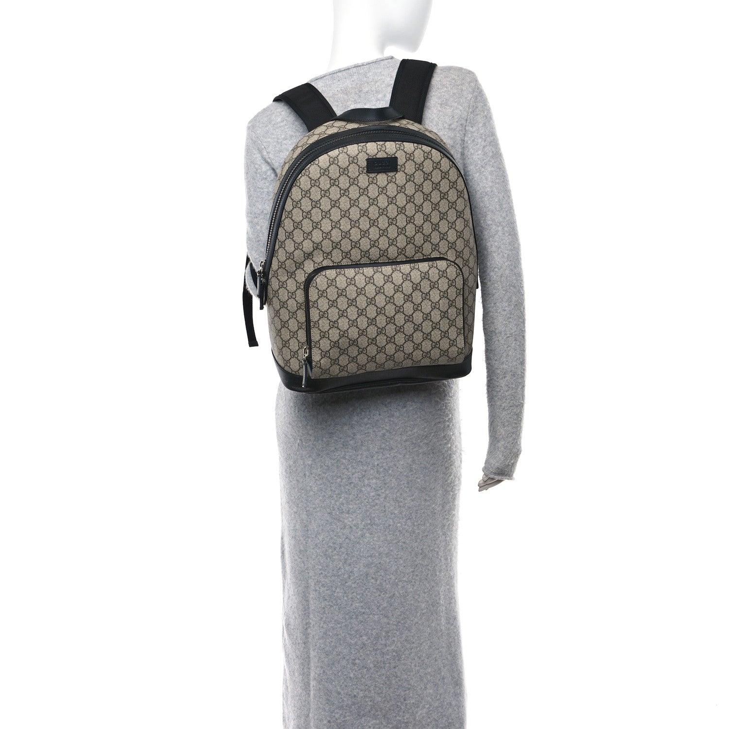 Gucci GG Supreme Monogram Medium Backpack Black 2 of 10
