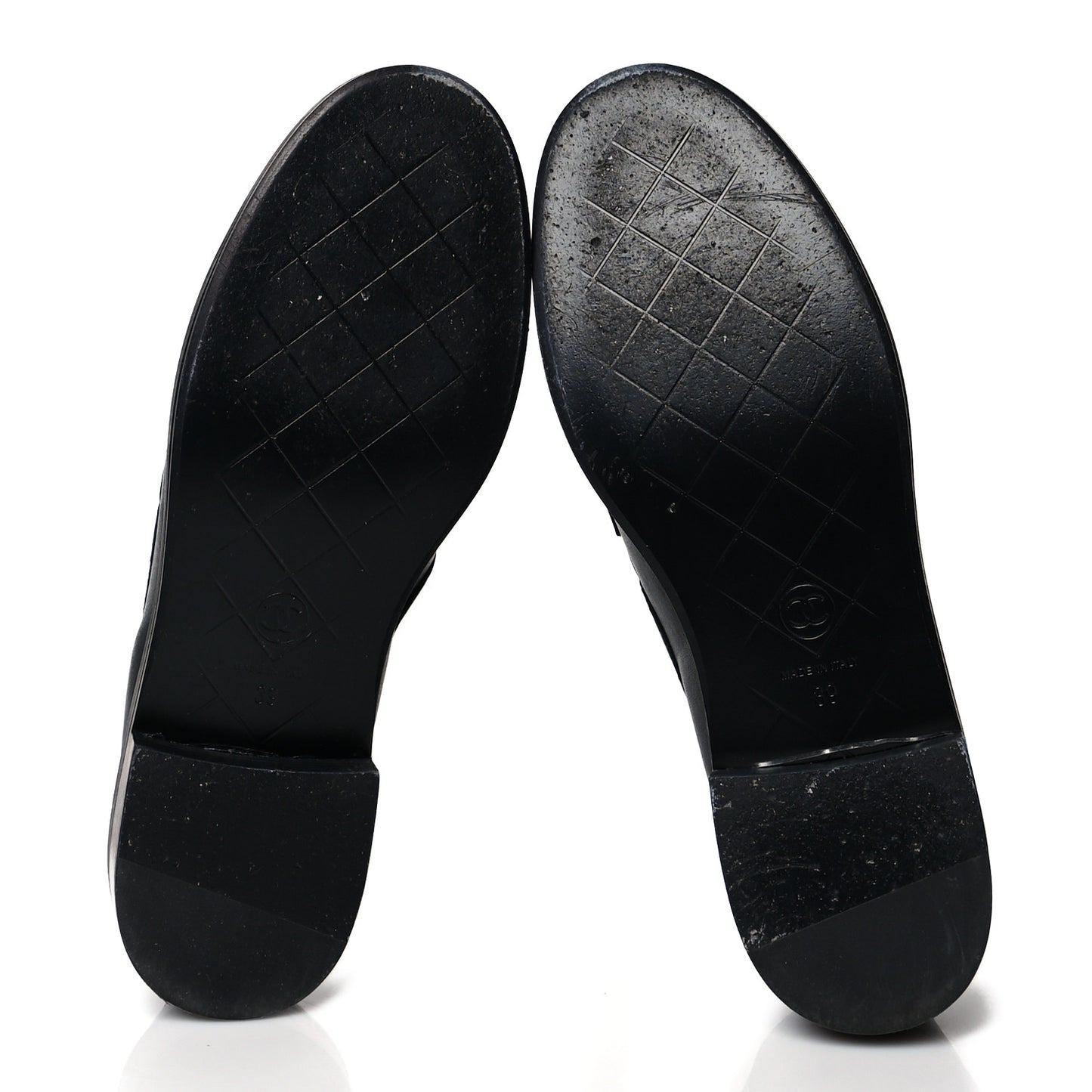 Lambskin Quilted CC Turnlock Loafers 39 Black