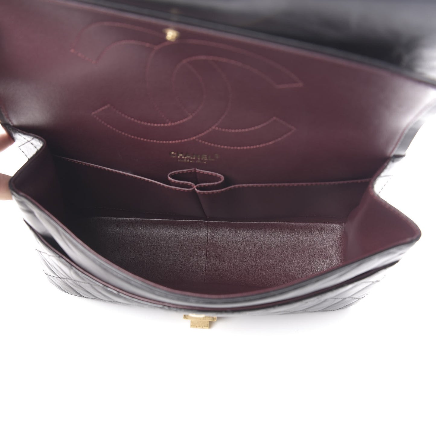 Aged Calfskin Quilted 2.55 Reissue 227 Flap Black