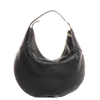 Gucci Leather Horsebit Embossed Glam Hobo Black 1 of 7