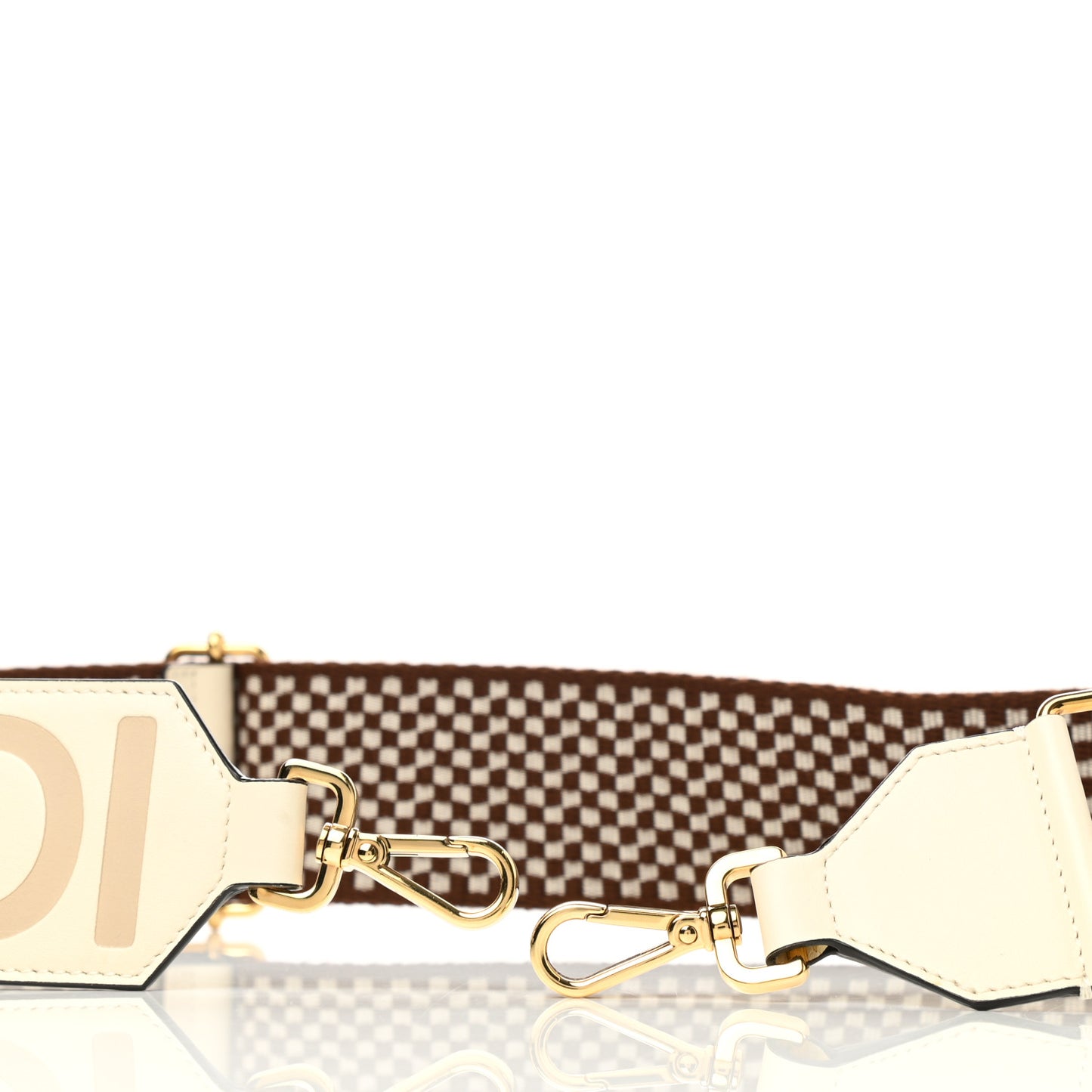 Ribbon Vitello King Logo Embossed Gingham Woven Adjustable Strap You White Ice Ghianda Ice