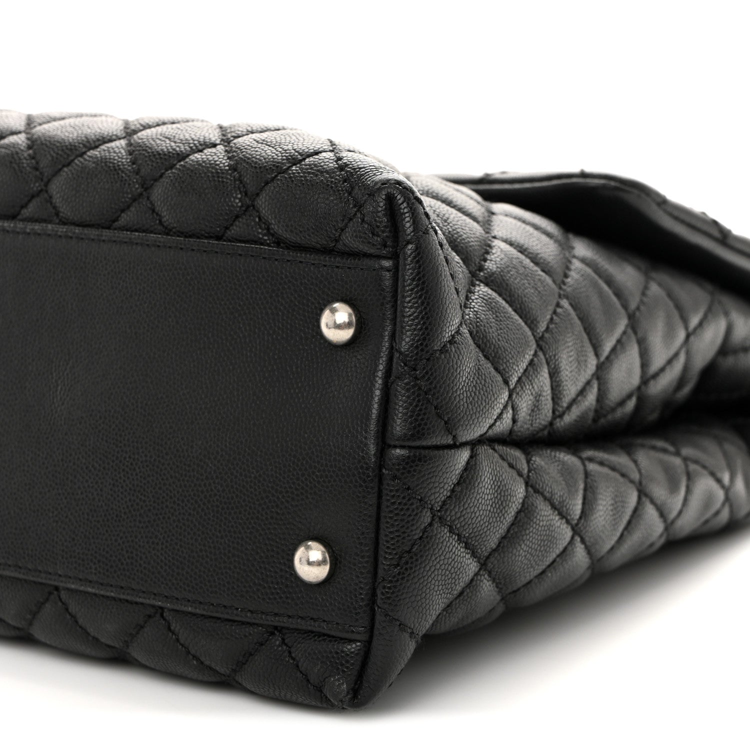 Chanel Caviar Lizard Quilted Large Coco Handle Flap Black 11 of 13