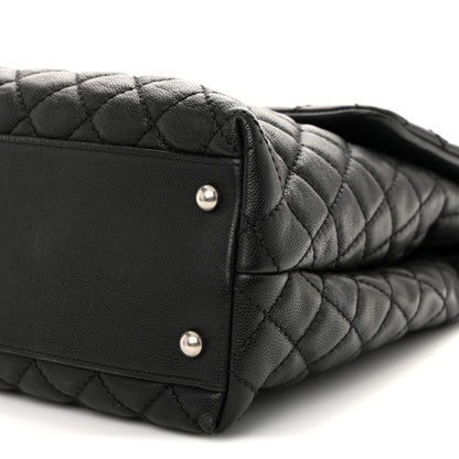 Chanel Caviar Lizard Quilted Large Coco Handle Flap Black 11 of 13