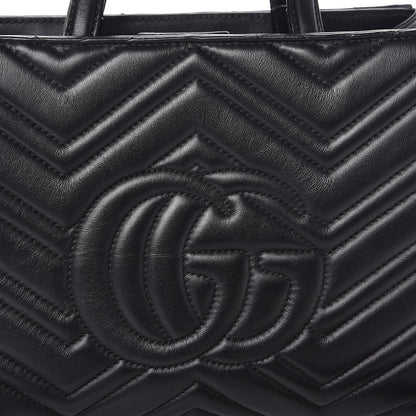 Gucci Calfskin Matelasse Small GG Marmont Tote Black 9 of 13