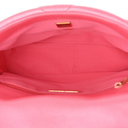 Chanel Shiny Lambskin Quilted Medium Chanel 19 Flap Pink 5 of 10