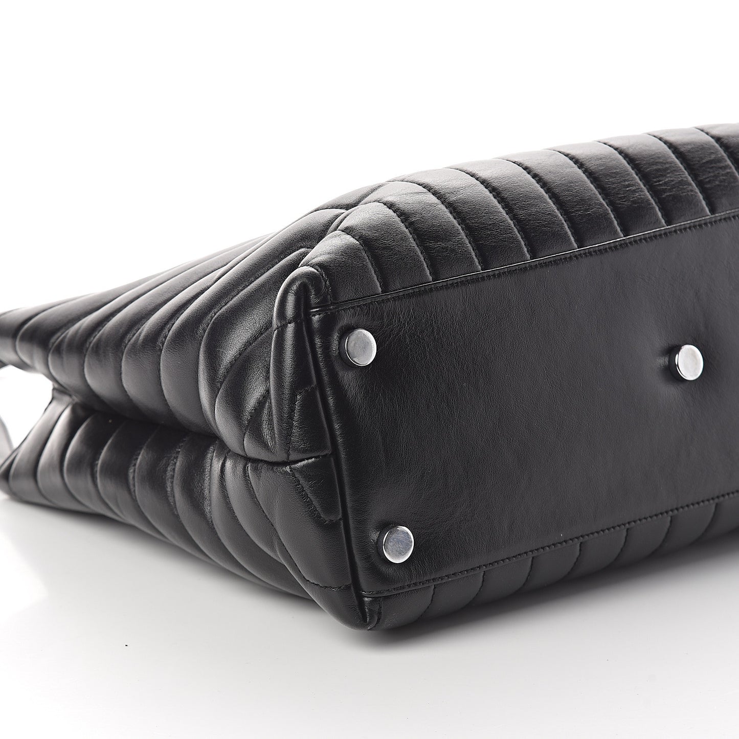 Calfskin Y Quilted Monogram Large Loulou Shopper Black