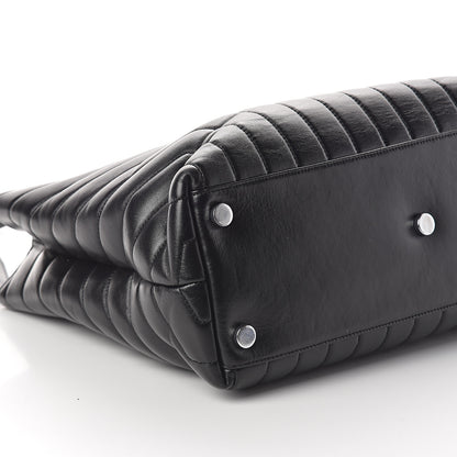 Saint Laurent Calfskin Y Quilted Monogram Large Loulou Shopper Black 7 of 8