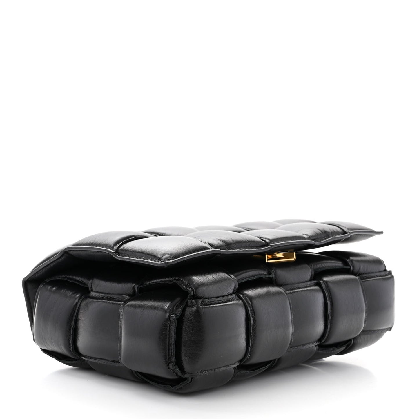 Nappa Maxi Intreccio Padded Cassette Crossbody Bag Black