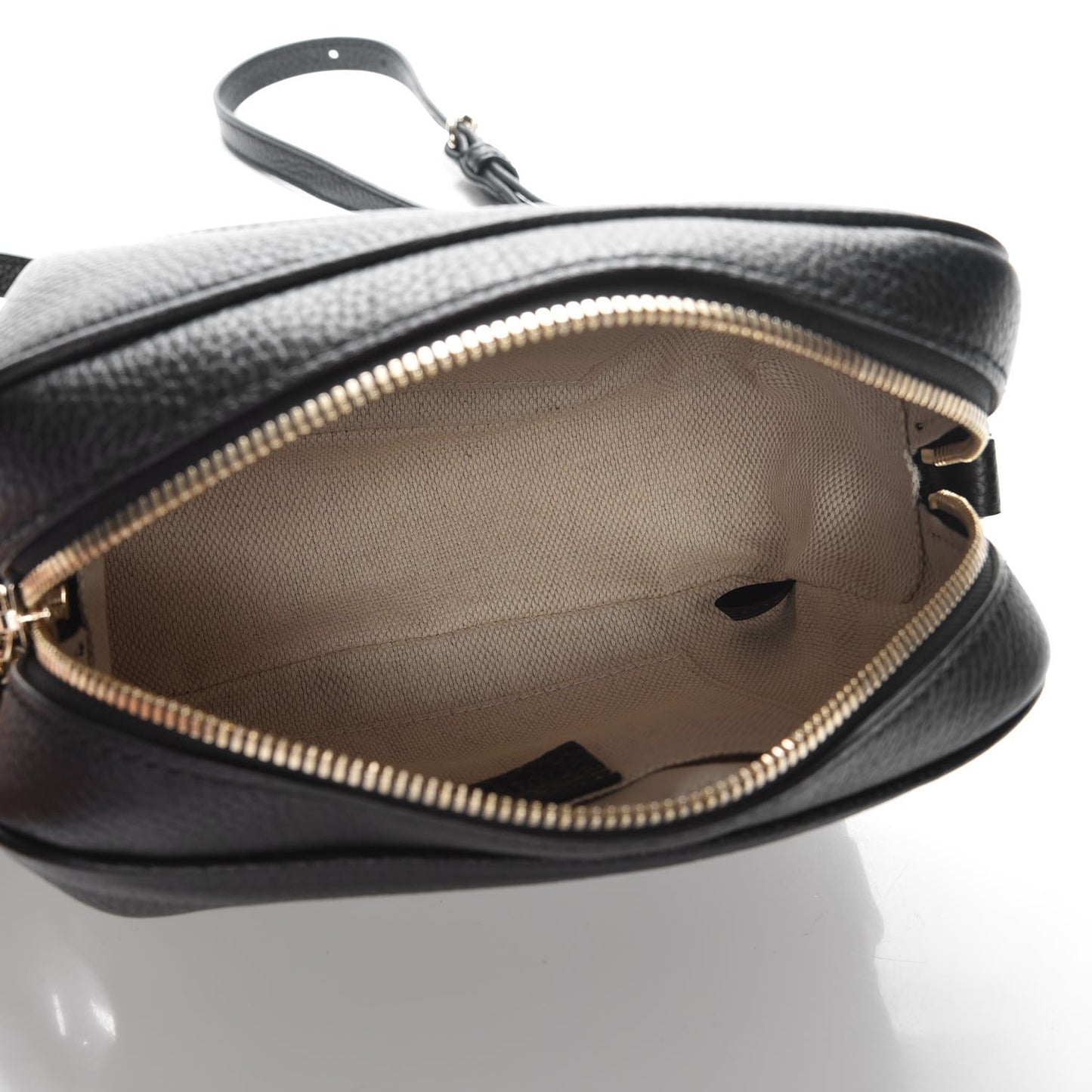 Pebbled Calfskin Small Soho Disco Bag Black