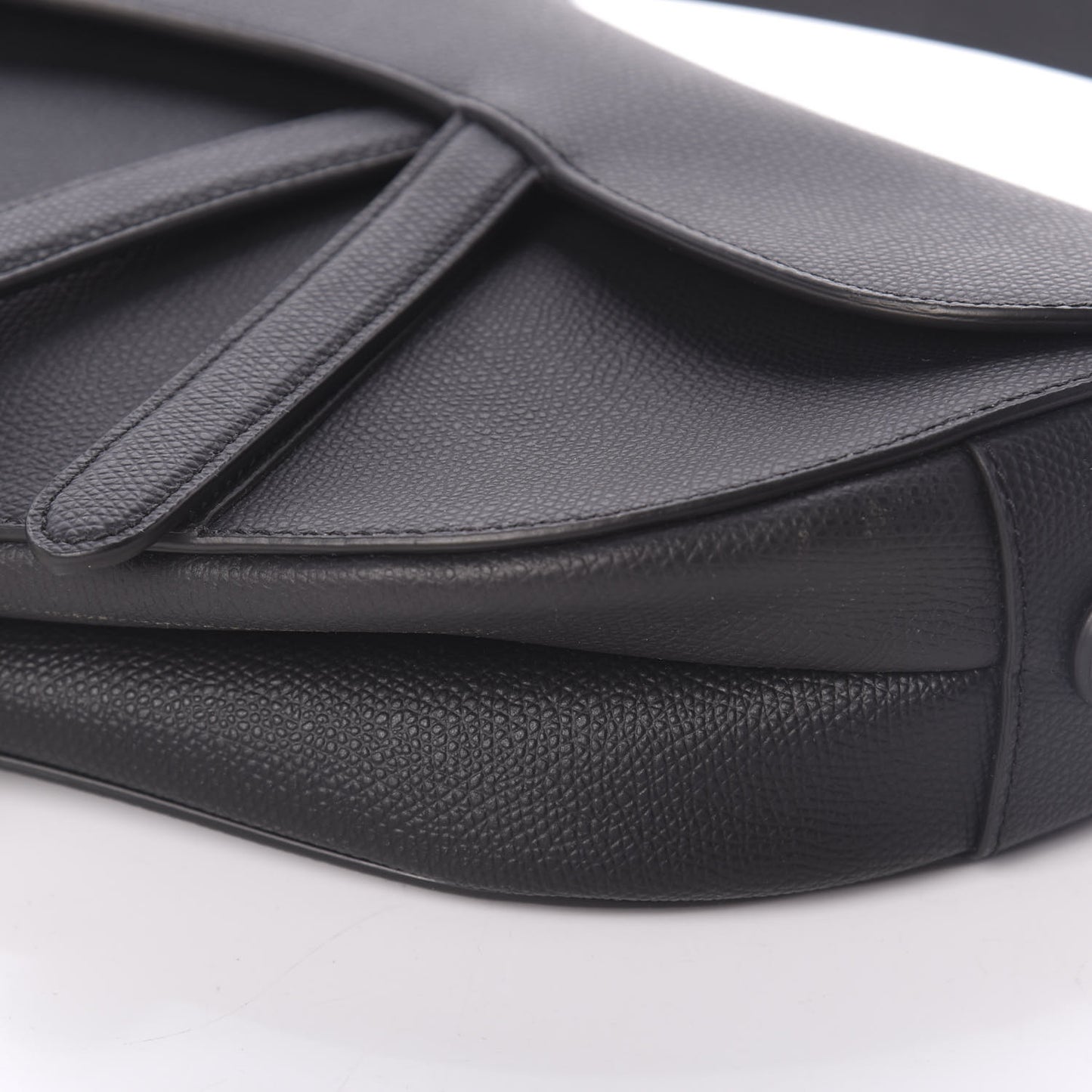 Grained Calfskin Saddle Bag Black