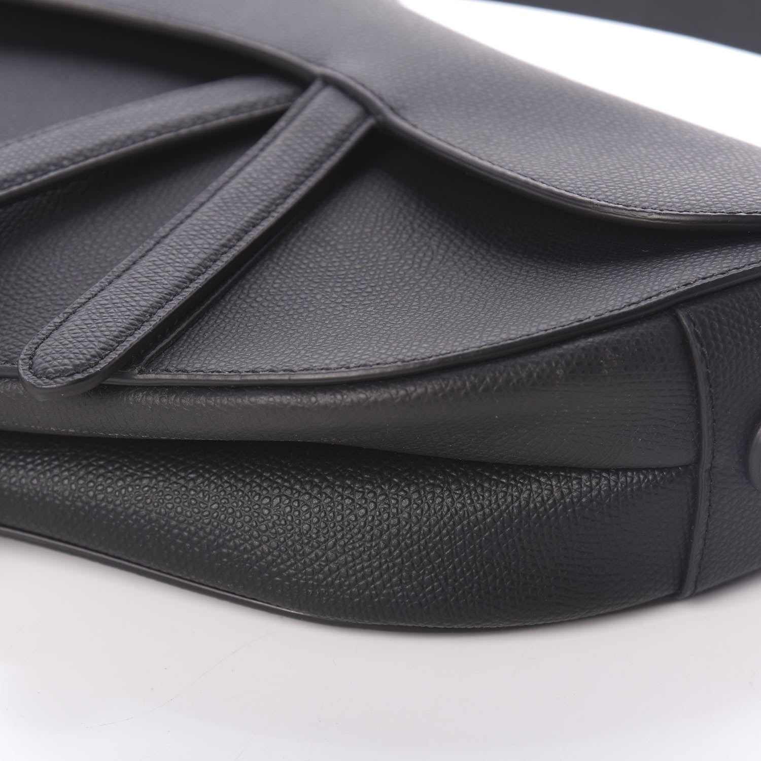 Christian Dior Grained Calfskin Saddle Bag Black 6 of 8