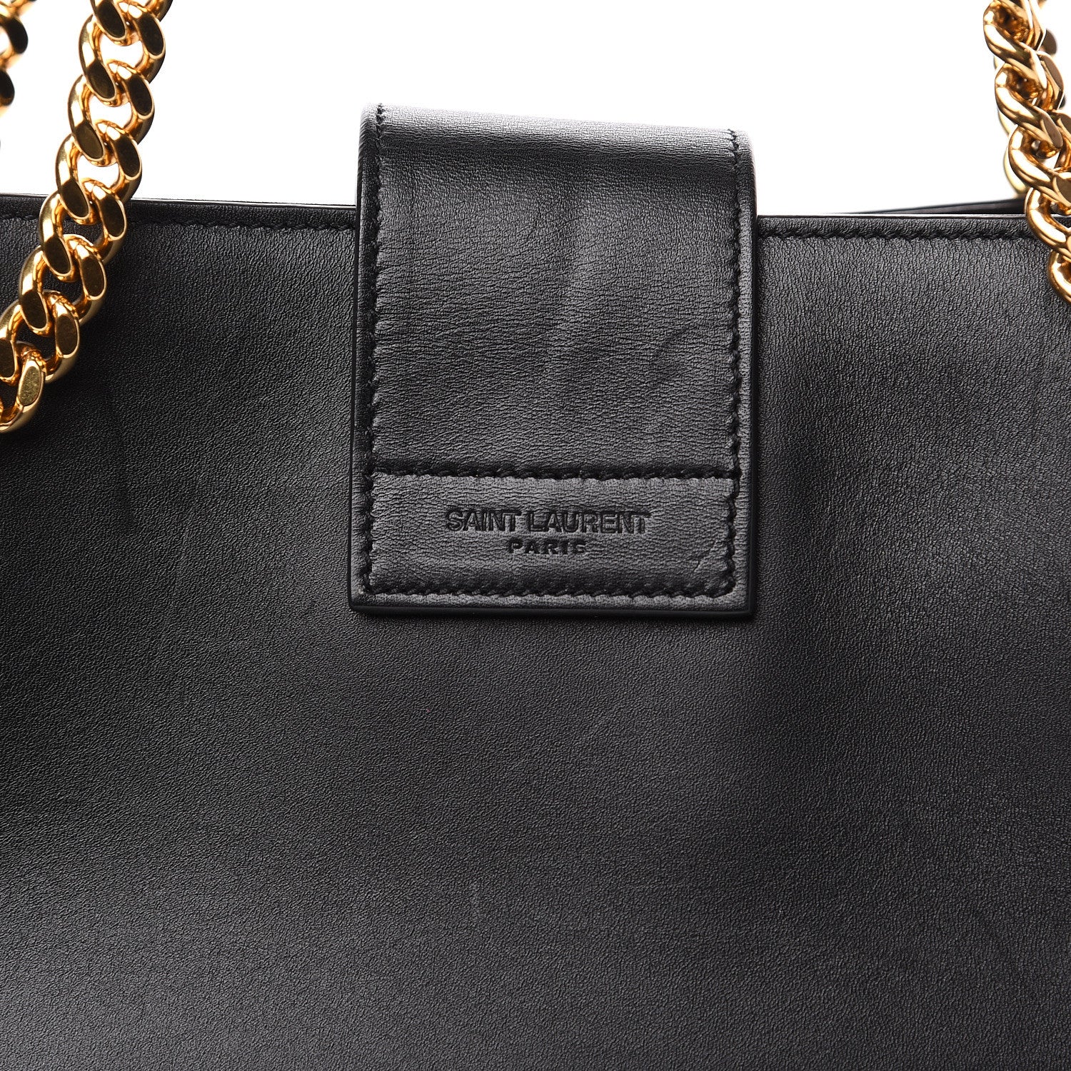 Saint Laurent Calfskin Classic Monogram Shopping Bag Black 10 of 13