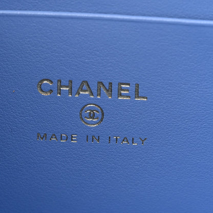 Chanel Caviar Quilted Top Handle Slim Vanity With Chain Blue 5 of 10