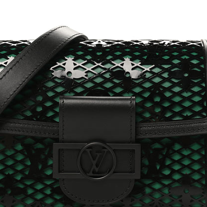 Louis Vuitton Patent Calfskin Monogram Lace Dauphine Mini Emerald Green 7 of 9