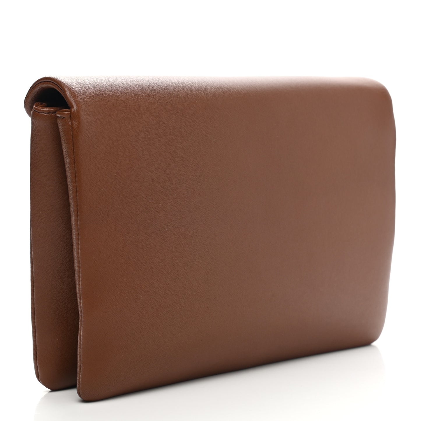 Nappa One Stud Wristlet Clutch Bag Tan Brown
