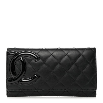 Chanel Calfskin Quilted Cambon Long Double Wallet Black 1 of 10