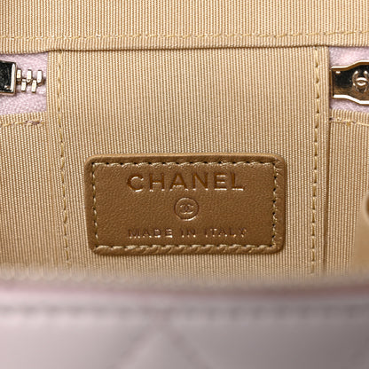 Chanel Lambskin Quilted Pearl Crush Mini Vanity Case With Chain Light Purple 6 of 9