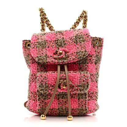 Chanel Wool Tweed Elegant Backpack Pink Brown 1 of 13