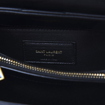Saint Laurent Calfskin Y Quilted Monogram Small Loulou Chain Satchel Black 6 of 9