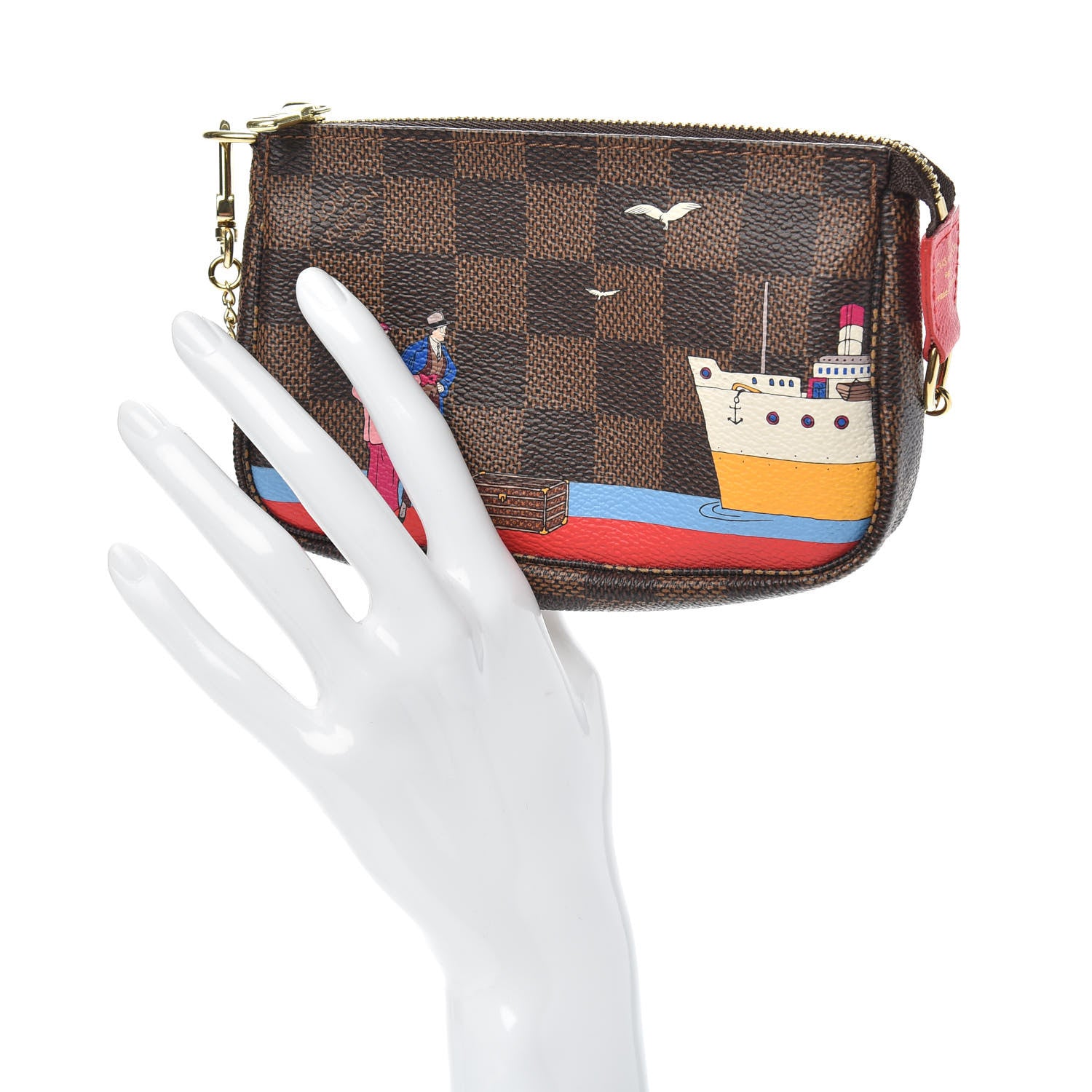 Louis Vuitton Damier Ebene 2016 Christmas Animation Mini Pochette Accessories 2 of 8