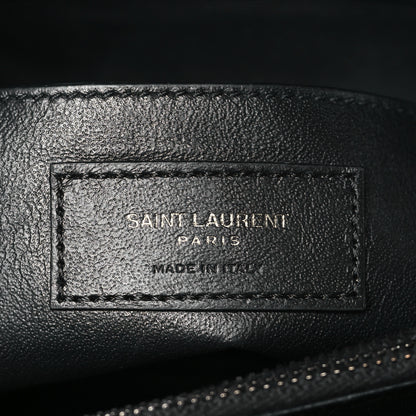 Saint Laurent Sheepskin Matelasse Chevron Monogram Large College Satchel Black 6 of 11