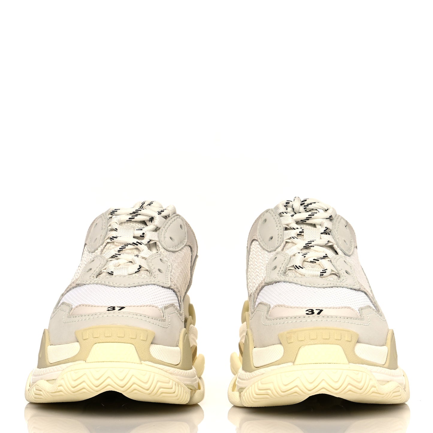 Fabric Mesh Womens Triple S Sneakers 37 White