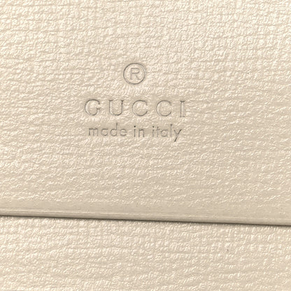 Gucci GG Supreme Monogram Azalea Calfskin Horsebit 1955 Card Case Wallet Beige Ebony Mystic White 7 of 10