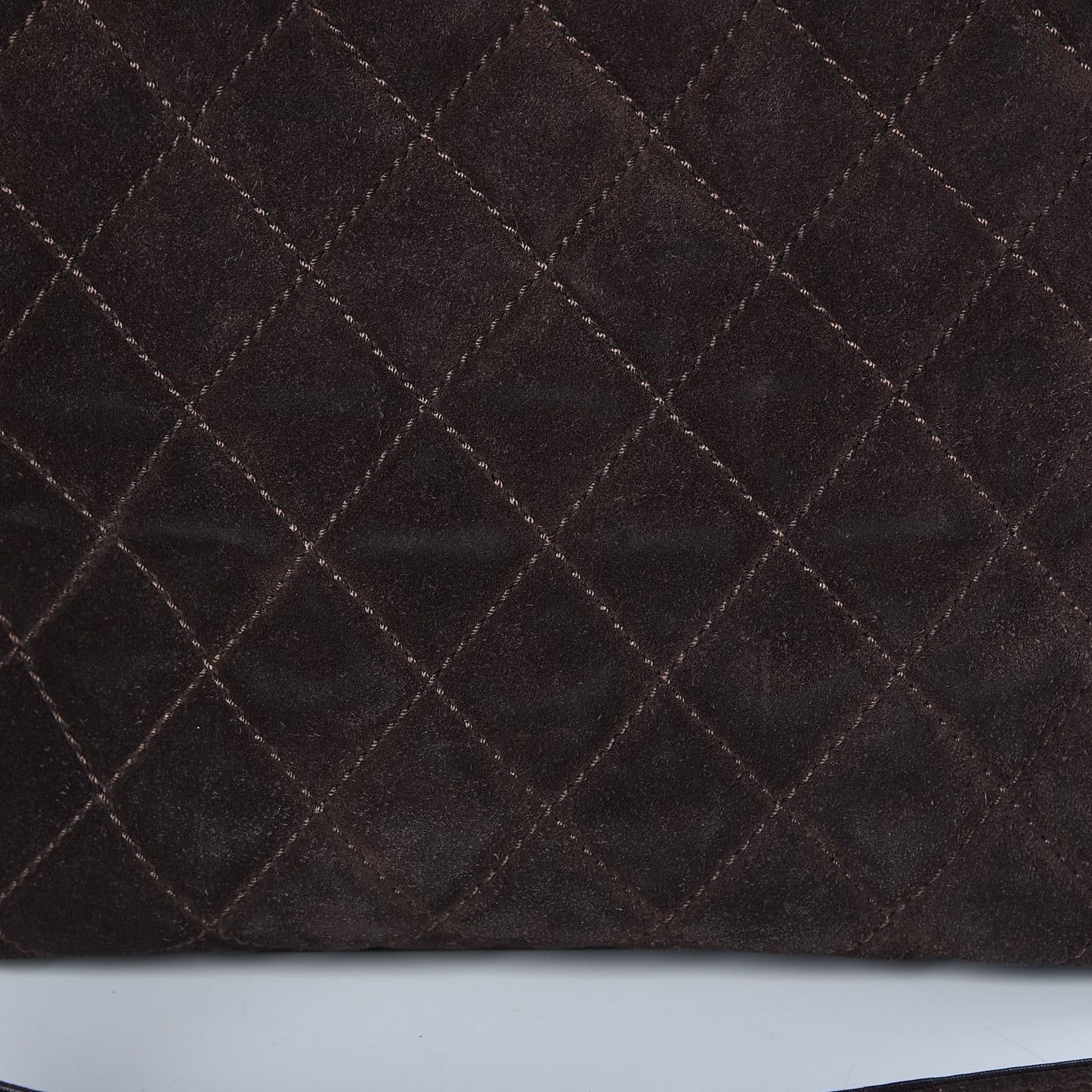 Suede Quilted Shopping Tote Brown