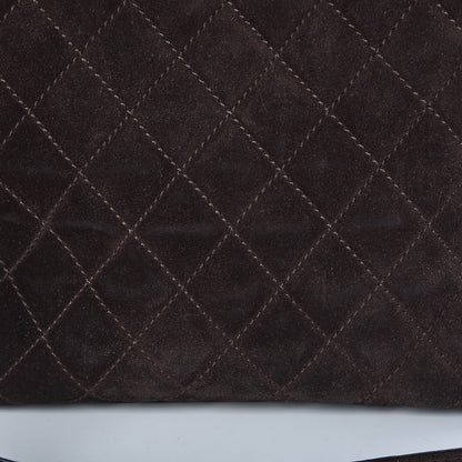 Chanel Suede Quilted Shopping Tote Brown 9 of 15