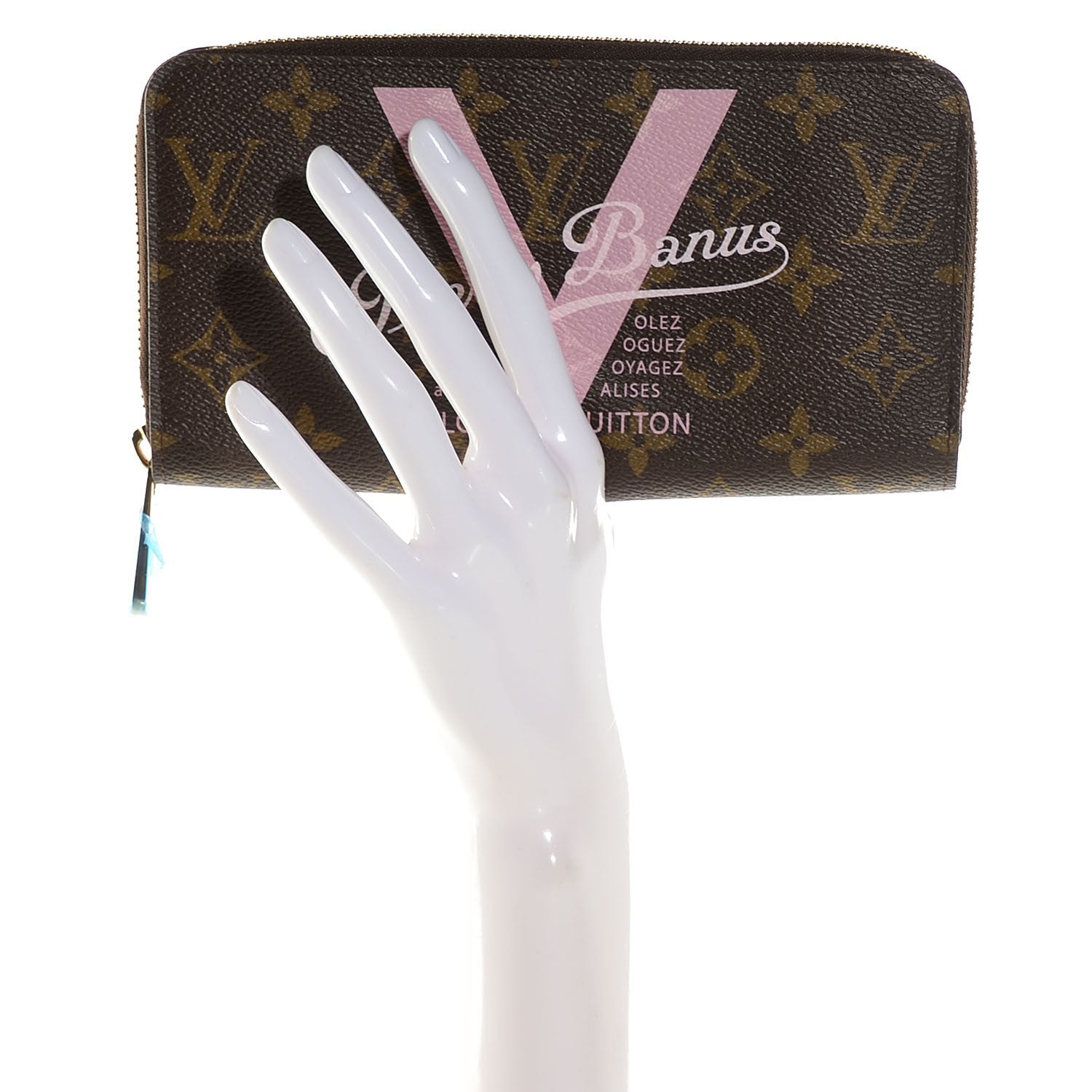 Louis Vuitton Monogram Puerto Banus V Zippy Wallet Rose Ballerine 2 of 8