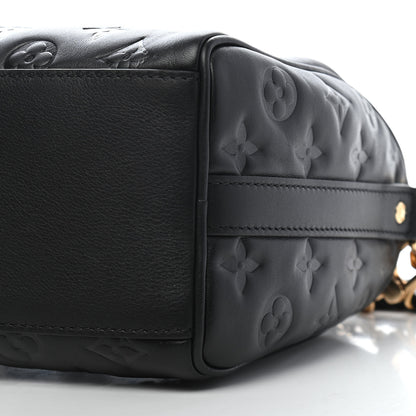 Louis Vuitton Lambskin Embossed Monogram Speedy 22 Bandouliere Black 8 of 8