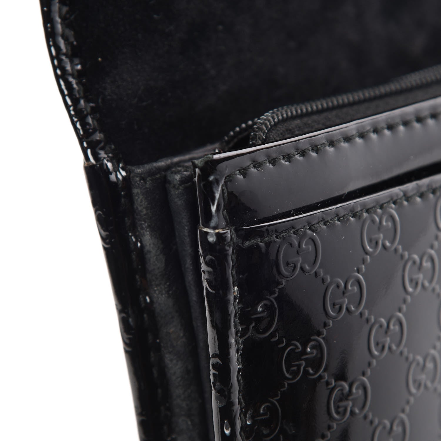 Gucci Patent Microguccissima Nice Wallet Black 10 of 12