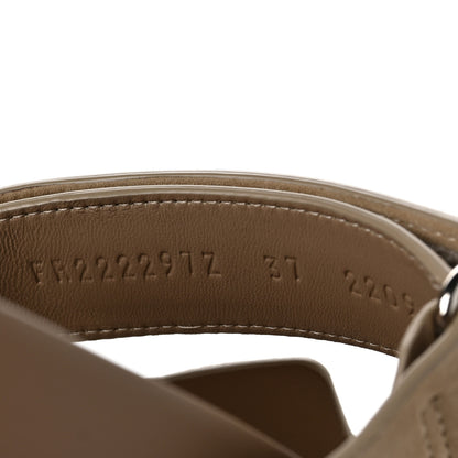 Hermes Suede Goatskin Womens Chypre Sandals 37 Beige Argile 8 of 9